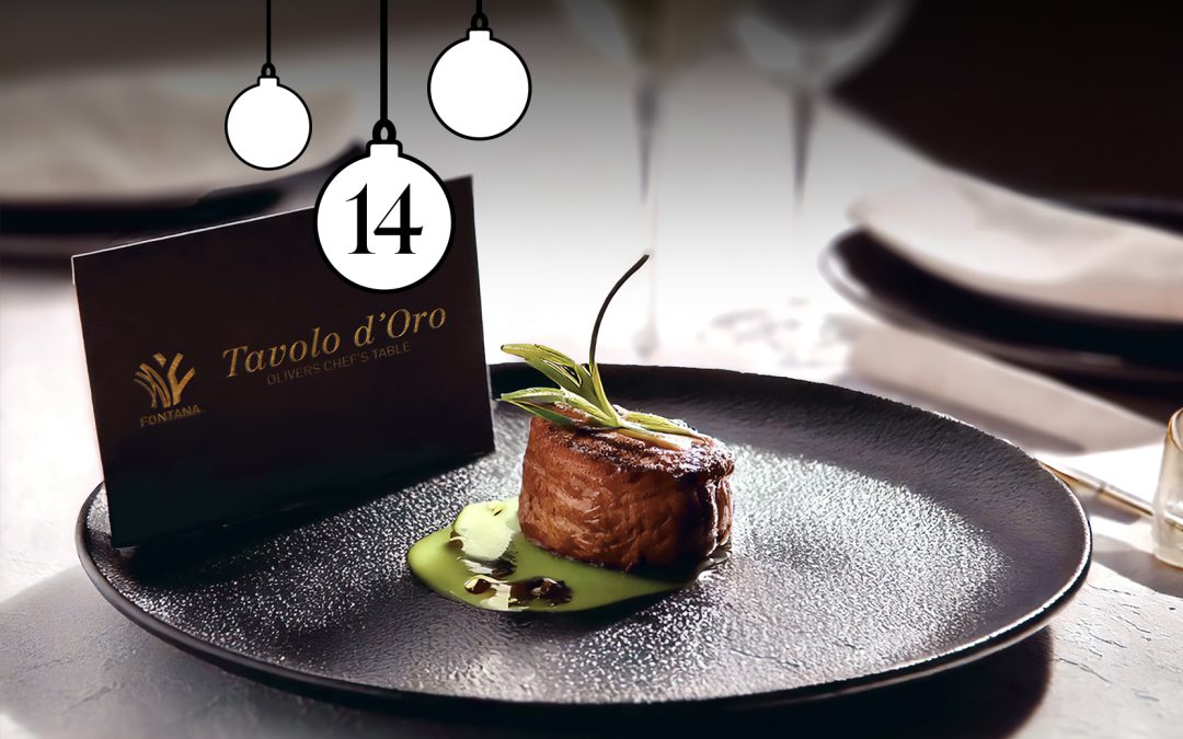 Adventkalender Tür 14: Zwei Menüs am goldenen Chef’s Table in Fontana